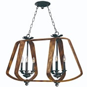 Maxim Road House 36" Wide 6 Light Linear Chandelier Barn Wood / Iron Ore