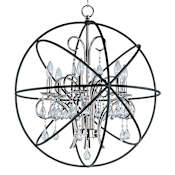 Maxim Orbit 25" Wide 6 Light Chandelier Anthracite and Polished Nickel