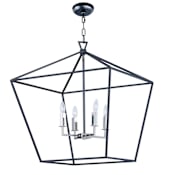 Maxim Abode 4 Light 25" Wide Chandelier Textured Black / Polished Nickel