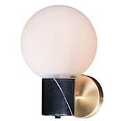 Maxim Vesper Single Light 12" Wall Sconce with Black Marble Accent Satin Brass / Black
