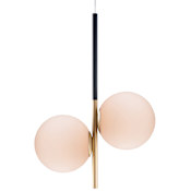Maxim Vesper 20" Wide 2 Light Chandelier Satin Brass / Black