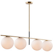 Maxim Vesper 4 Light 48" Wide Linear Chandelier Satin Brass / Black