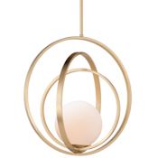 Maxim Coronet Single Light 18" Adjustable Ring Pendant Satin Brass
