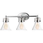 Maxim Seafarer 24" Seedy Glass Bathroom Light Polished Chrome