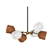 Maxim Akimbo 31" Wide 6 Light 3000K LED Chandelier Dark Bronze / Antique Brass