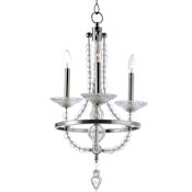 Maxim Paris 3 Light 13" Hand Blown Glass Chandelier Polished Nickel