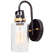 Maxim Magnolia Single Light 12" Tall Bathroom Sconce Bronze / Gold