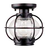 Maxim Portsmouth 8" Tall 1 Light Ceiling Light with Seedy Glass Shade Oil Rubbed Bronze