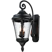 Maxim Sentry 3 Light 26" Tall Outdoor Wall Sconce Black / Water Glass