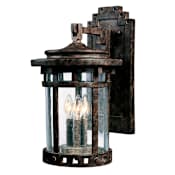 Maxim Santa Barbara 16" 3 Light Vivex Wall Sconce Sienna / Seedy Glass