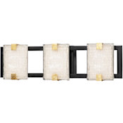 Maxim Radiant 3 Light 21" Wide LED Bathroom Vanity Light Black / Gold Leaf / Crystalline Glass