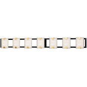 Maxim Radiant 7 Light 49" Wide LED Bathroom Vanity Light Black / Gold Leaf / Crystalline Glass