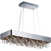 Maxim Mystic 32" Wide LED Crystal Linear Drum Chandelier Polished Chrome
