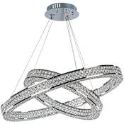 Maxim Eternity 30" Adjustable Ring LED Crystal Pendant Polished Chrome / Beveled Crystal