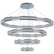 Maxim Eternity 40" Adjustable Ring LED Crystal Pendant Polished Chrome / Beveled Crystal