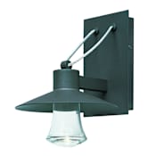 Maxim Civic 11" LED Wall Sconce with Steel Cable and Heavy Glass Shade Architectural Bronze / Clear Glass