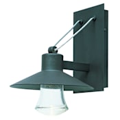 Maxim Civic 14" LED Wall Sconce with Steel Cable and Heavy Glass Shade Architectural Bronze / Clear Glass