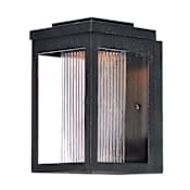 Maxim Salon 10" LED Wall Sconce Black / Clear Ribbed Glass