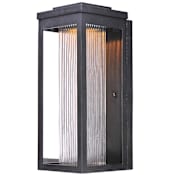 Maxim Salon 15" LED Wall Sconce Black / Clear Ribbed Glass