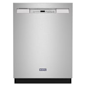 Maytag 24 Inch Wide 14 Place Setting Energy Star Certified Built-In Front Control Dishwasher with Dual Power Filtration Fingerprint Resistant Stainless Steel