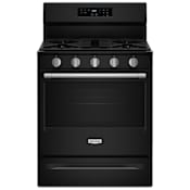 Maytag 30 Inch Wide 5 Cu. Ft. Free Standing Gas Range with No-Preheat Air-Fry and Air Baking Black