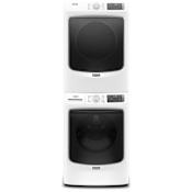 Maytag 27 Inch Wide 4.5 Cu. Ft. Washer and 27 Inch Wide 7.3 Cu. Ft. Gas Dryer Laundry Pair with Stacking Kit and 12 Hr Fresh Spin™ Option White