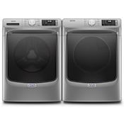 Maytag 27 Inch Wide 4.8 Cu. Ft. Washer and 27 Inch Wide 7.3 Cu. Ft. Electric Dryer Laundry Pair Metallic Slate