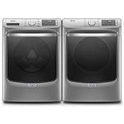 Maytag 27 Inch Wide 5 Cu. Ft. Washer and 27 Inch Wide 7.3 Cu. Ft. Gas Dryer Laundry Pair with 24 Hr Fresh Hold® Option Metallic Slate