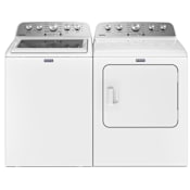 Maytag 28 Inch Wide 4.8 Cu. Ft. Washer and 29 Inch Wide 7 Cu. Ft. Electric Dryer Laundry Pair with Power™ Impeller White