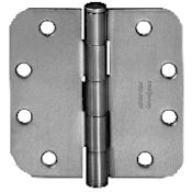McKinney T2714 Series 4" x 4" Standard Duty Plain Bearing 1/4" Radius Corner Mortise Door Hinge with Non Removable Pin - Single Bright Chrome