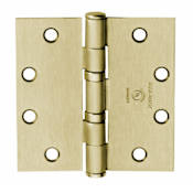 McKinney TA2314 Series 4" x 4" Standard Duty Plain Bearing Square Corner Mortise Door Hinge with Non Removable Pin - Single Bright Brass