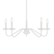 Meridian 5 Light 28" Wide Taper Candle Style Chandelier Bisque White