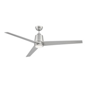 Meridian 56" 3 Blade Indoor / Outdoor LED Ceiling Fan with Remote Control Brushed Nickel