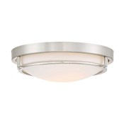 Meridian 2 Light 13" Wide Flush Mount Bowl Ceiling Fixture Brushed Nickel