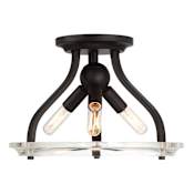 Meridian 13" Wide Semi-Flush Ceiling Fixture Matte Black