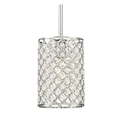 Meridian Single Light 6" Wide Crystal Mini Pendant Chrome
