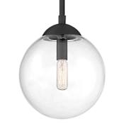Meridian 8" Wide Mini Pendant with Clear Glass Shade Matte Black