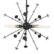 Meridian 5 Light 26" Wide Abstract Sputnik Chandelier Matte Black