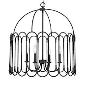 Meridian 4 Light 24" Wide Taper Candle Pendant Matte Black