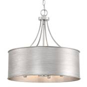 Meridian 4 Light 18" Wide Pendant with Metal Drum Shade Antique Silver