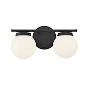 Meridian 2 Light 16" Wide Bathroom Vanity Light Matte Black