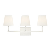 Meridian 3 Light 24" Wide Bathroom Vanity Light Polished Nickel