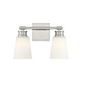 Meridian 2 Light 14" Wide Bathroom Vanity Light Brushed Nickel