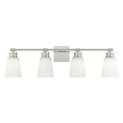 Meridian 4 Light 31" Wide Bathroom Vanity Light Brushed Nickel