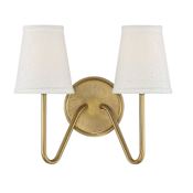 Meridian 2 Light 11" Tall Wall Sconce Natural Brass