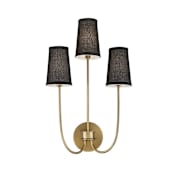 Meridian 3 Light 23" Tall Wall Sconce Natural Brass