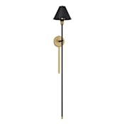 Meridian 50" Tall Hardwired or Plug-In Wall Sconce Black / Natural Brass