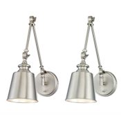 Meridian Meridian 17" Tall Wall Sconce - Set of 2 Brushed Nickel