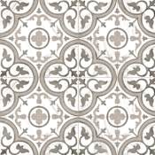 Merola Tile Ella Hill Amberes - 13" x 13" Encaustic Floor and Wall Tile - Matte Visual - Sold by Carton (15.6 SF/Carton) Grey-Bone