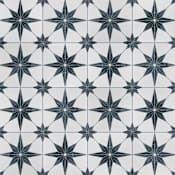 Merola Tile Cassis - 10" x 10" Encaustic Floor and Wall Tile - Textured Visual - Sold by Carton (10.88 SF/Carton) Black